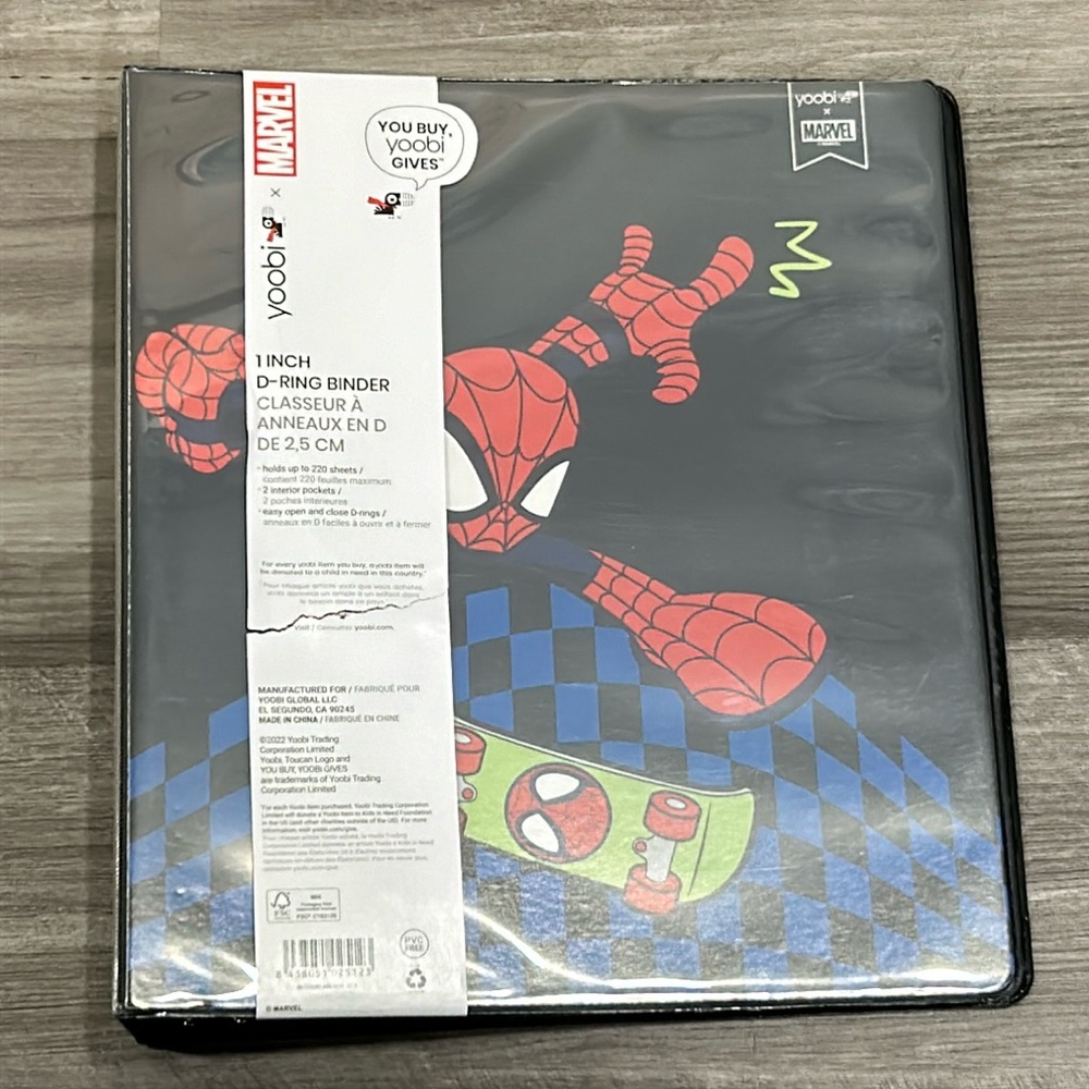 Yoobi x Marvel Spiderman d-ring 1 in binder